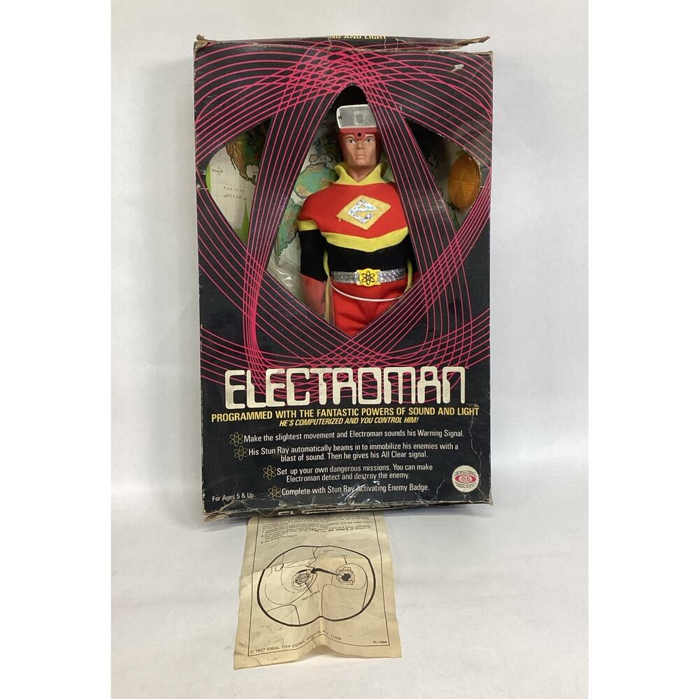 Vintage NOS 1977 Electroman Action Figure W/ Original Box - Box Is Damaged